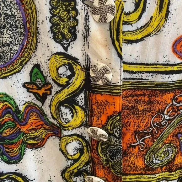 Platinum By Dorothy Schoelen Vintage 80s Button Down Top - Picture 3 of 8